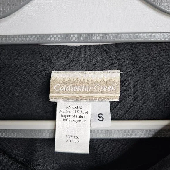 COLDWATER CREEK Y2K Dress BLACK size S Chic Elegant Minimalist Party Sleeveless - Picture 5 of 7